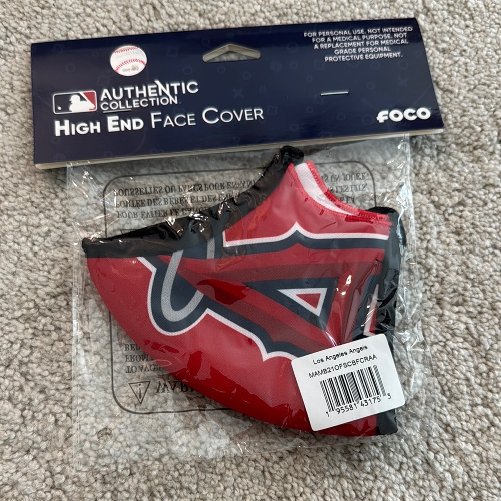 MLB Red and Black Face Mask
